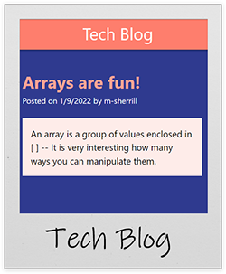 screenshot of tech blog