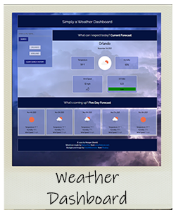 screenshot of weather app